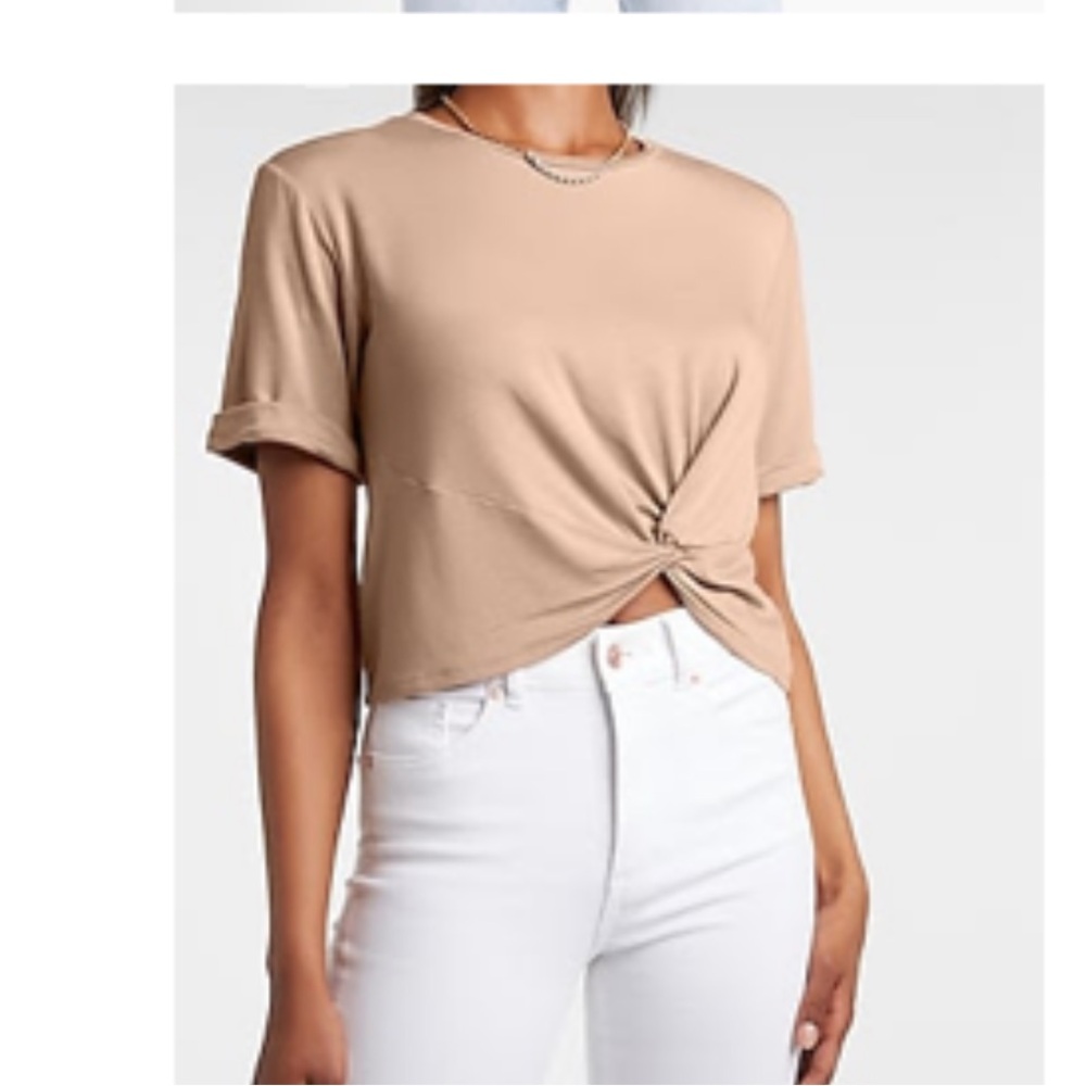 Express brown/taupe short sleeve top size M